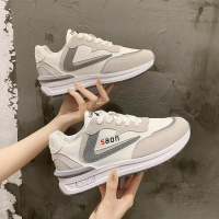 春季运动女鞋子2021年新款百搭休闲小白单鞋老爹ins潮