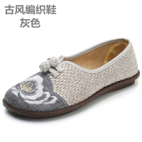 老北京绣花布鞋女单鞋复古平底民族风透气软底鞋牛筋底妈妈鞋