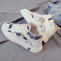 2021春季新款高帮运动板鞋韩版潮流男鞋百搭休闲帆布潮鞋小白布鞋