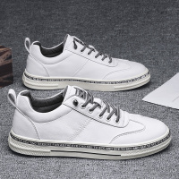 2021新款春季运动休闲白鞋潮鞋平板鞋百搭英伦皮鞋青少年小白男鞋
