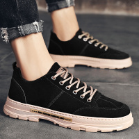 韩版潮流青年厨师板鞋休闲百搭黑色潮鞋运动复古男鞋2021新款春季