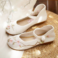绣花鞋女牛筋底汉服鞋子女古风淡雅汉元素鞋圆头民族风老北京布鞋