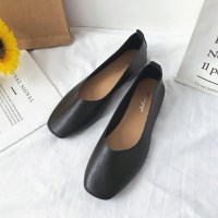 枫述平底单鞋女2021春夏季新款韩版豆豆鞋蝴蝶结方头软底百搭复古奶奶鞋