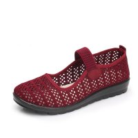 枫述槿岸老北京布鞋女夏季镂空透气老年人鞋子老人网眼奶奶鞋妈妈单鞋