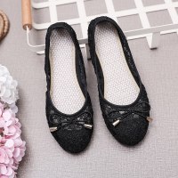 枫述桔宿老北京布鞋女2021年夏季透气薄款镂空网鞋平底牛筋底春秋豆豆鞋子