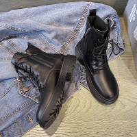 枫述桔宿ann马丁靴女夏秋季薄款网红英伦风黑色透气百搭短靴2021年新款ins潮