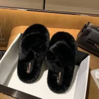 枫述仙女风毛毛拖鞋女外穿2021新款韩版ins潮鞋秋冬家居交叉棉拖鞋子