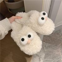 枫述冬季居家用保暖可爱卡通毛毛拖鞋韩版时尚室内学生毛绒棉鞋女