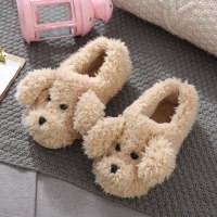 枫述情侣棉拖鞋女包跟可爱家居家用卡通毛绒室内加厚底月子棉鞋冬季男
