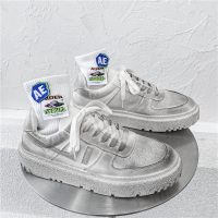 枫述浩壤鞋子男潮鞋运动板鞋男生春秋小众设计百搭港风复古厚底增高脏脏鞋