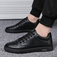 枫述浩壤男鞋2022年新款潮流春季韩版板鞋男士休闲鞋黑色低帮皮鞋厨师厨房
