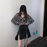 枫述大码心机套装女减龄显瘦衬衫女2021春装新款胖mm设计感裙子两件套