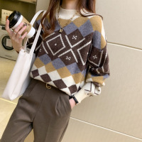 枫述毛衣女春季2021新款慵懒风宽松上衣复古日系外穿洋气百搭针织衫潮