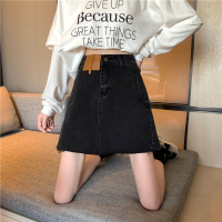 枫述黑色牛仔半身裙女2021年裙子新款包臀裙防走光显瘦高腰a字裙短裙