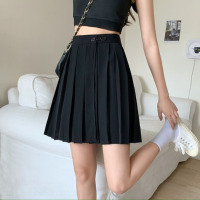枫述黑色半身裙女设计感小众2021春秋新款小个子高腰短裙百褶裙春款