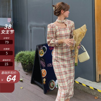 枫述法式改良版旗袍年轻款2021年新款法式复古气质露肩洋气连衣裙长裙