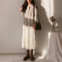 枫述很仙的法国小众连衣裙女春秋2020新款法式复古中长款过膝打底裙