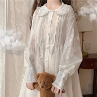 枫述2021春季可爱小清新宽松中长款连衣裙女春秋日系学生白色初恋裙子