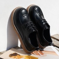 枫述文艺小皮鞋女2021年春季新款百搭憨憨大头娃娃鞋子系带厚底单鞋女