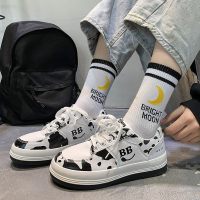 枫述原创日系可爱风奶牛运动鞋秋冬大头丑萌鞋圆头ins学生四季小白鞋