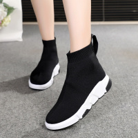 枫述春秋新款袜子鞋女韩版ulzzang袜鞋透气高帮运动鞋巴黎潮针织女鞋