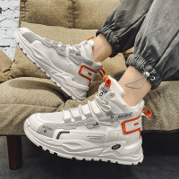 枫述男鞋2021新款春季高帮老爹潮鞋男百搭潮流运动休闲篮球厚底板鞋男