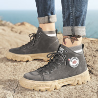 枫述春季透气马丁靴男鞋子英伦风高帮潮鞋男士户外工装靴子男百搭短靴