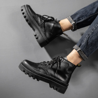 枫述马丁靴男英伦风高帮男靴子春季2021新款工装靴百搭潮流中帮机车靴