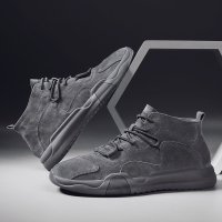 枫述春季男士马丁靴高帮运动休闲鞋韩版潮流百搭板鞋潮鞋防水工作皮鞋