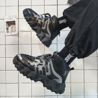 枫述男鞋2021新款春季运动休闲鞋全黑色鞋子男潮鞋网红老爹鞋男ins潮