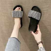 枫述仙女风凉拖鞋女夏外穿时尚百搭懒人松糕鞋2021新款防滑妈妈一字拖