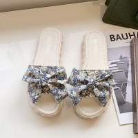 枫述仙女风蝴蝶结厚底凉拖鞋女夏外穿ins潮2021年新款时尚平底沙滩鞋