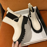 枫述炸街小短靴春秋单靴火马丁靴女英伦风烟筒短筒厚底切尔西靴子女