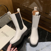 枫述马丁靴女英伦风2021冬季新款百搭松糕厚底短靴秋天中筒切尔西靴子