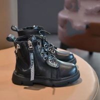 枫述女童鞋马丁靴2021冬季新款二棉短靴儿童靴子秋冬款女童靴加绒棉鞋