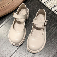枫述白色玛丽珍小皮鞋女百搭复古英伦风2022春季薄款jk鞋子日系