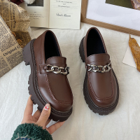 枫述小皮鞋女春秋2022新款英伦风复古厚底松糕单鞋一脚蹬乐福鞋jk鞋子