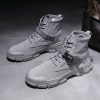 枫述马丁靴男高帮春秋季户外耐磨作战沙漠靴英伦增高大头工装潮鞋