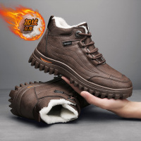枫述冬季雪地靴男东北加绒保暖加厚棉鞋马丁抗寒冬天皮毛一体
