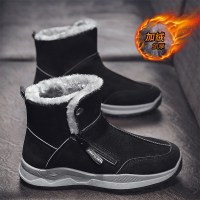 枫述东北哈尔滨男士雪地靴冬季新式加绒保暖抗寒棉鞋皮毛一体马丁