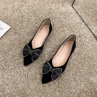 枫述仙女风单鞋子女2022年新款春季瓢鞋蝴蝶结时尚百搭尖头浅口平底鞋