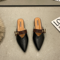 枫述外穿拖鞋女2022年春新款复古皮带扣粗跟时尚百搭仙女风包头拖