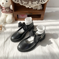 枫述韩版浅口单鞋子粗跟仙女风2022年新款春季百搭小皮鞋晚晚温柔鞋女