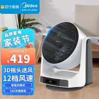 美的(Midea)电风扇FGD20XBR空气对流循环扇/遥控定时电风扇/台式风扇/宿舍学生风扇家用低音摇头涡轮扇