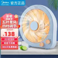 美的(Midea)办公室迷你小风扇学生宿舍节能定时转页扇五叶台式电风扇家用低噪 KYT25-21MP