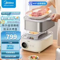 美的(Midea) 锁嫩舱电蒸锅 11.6L隔水炖蒸炖锅wifi智能蒸汽烹饪智能云操作家用多用途锅ZGS302002