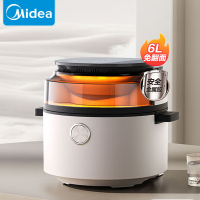 美的(Midea)蒸汽炎烤空气炸锅免翻面双热源家用全自动可视 实用大容量 智能 6L KZS6096XM