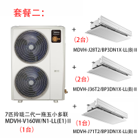 美的玲珑二代7匹一拖五风管式小多联 MDVH-V160W/N1-LL(E1)Ⅱ(不含安装)