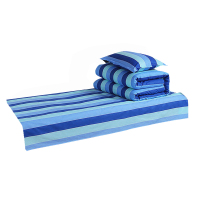 德泽单人蓝绿条斜纹全棉床单(可定制尺寸) DZ-C002/个
