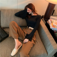 婕秘港风坠感阔腿裤直筒韩风直筒百搭宽松长裤十分裤西裤